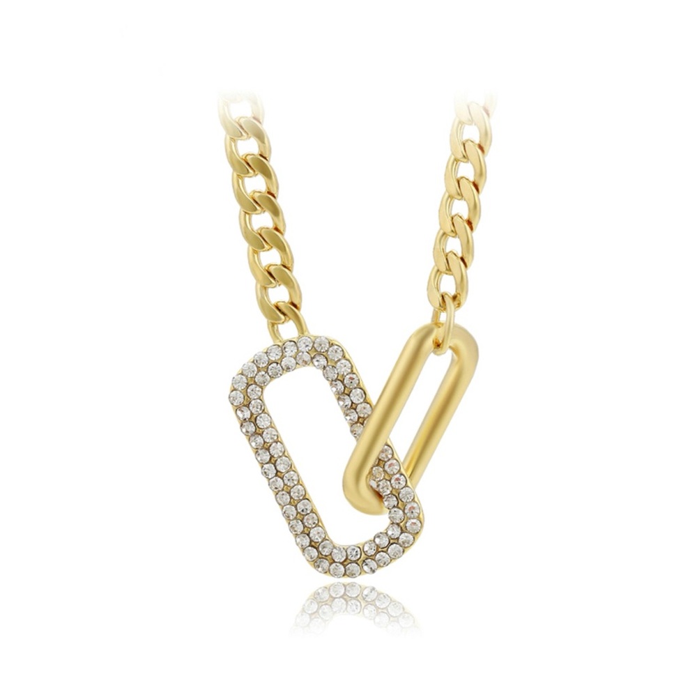 Interlocking Necklace | 14K Gold Plated with CZ Stones
